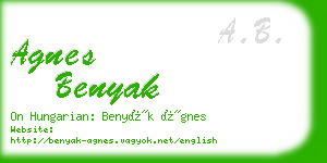 agnes benyak business card
